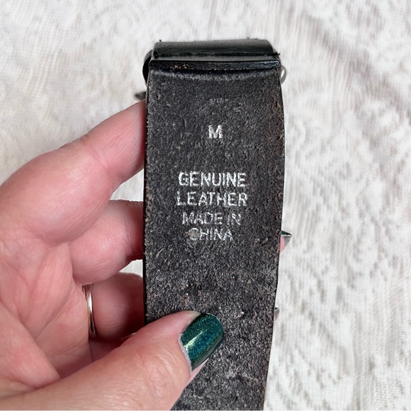 Vintage Y2k Express studded boho leather belt - Picture 4 of 10